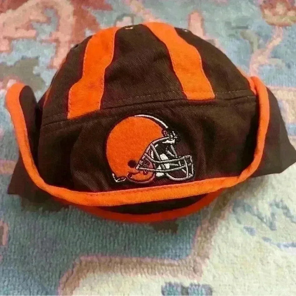 100% cotton football shaped toddler nfl Cleveland browns hat toddlerboy one size - Picture 3 of 4